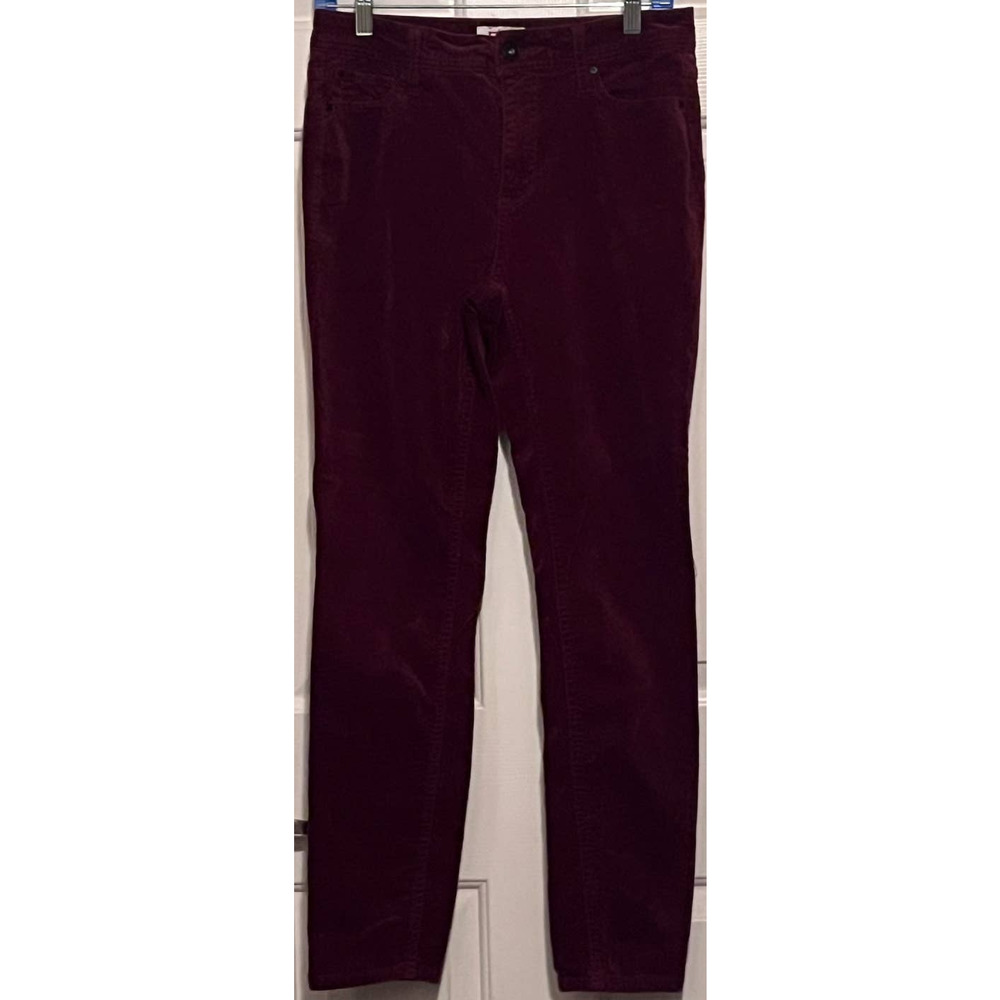 E V 1 Women's Velvet Bordeaux Red Jeggings‎ Size 8
